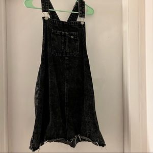 Black Denim Overall Dress